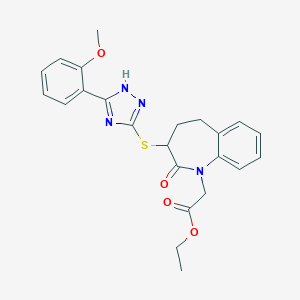 ethyl (3-{[5-(2-methoxyphenyl)-4H-1,2,4-triazol-3-yl]sulfanyl}-2-oxo-2,3,4,5-tetrahydro-1H-1-benzazepin-1-yl)acetate