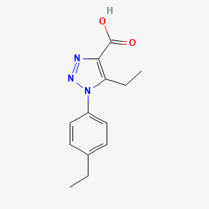 molecular formula C13H15N3O2 B3073362 5-ethyl-1-(4-ethylphenyl)-1H-1,2,3-triazole-4-carboxylic acid CAS No. 1017470-66-4