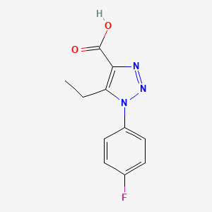 molecular formula C11H10FN3O2 B3073366 5-ethyl-1-(4-fluorophenyl)-1H-1,2,3-triazole-4-carboxylic acid CAS No. 1017470-82-4