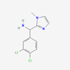 molecular formula C11H11Cl2N3 B3073378 C-(3,4-Dichloro-phenyl)-C-(1-methyl-1H-imidazol-2-yl)-methylamine CAS No. 1017476-35-5