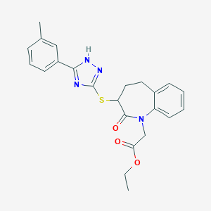 ethyl (3-{[5-(3-methylphenyl)-4H-1,2,4-triazol-3-yl]sulfanyl}-2-oxo-2,3,4,5-tetrahydro-1H-1-benzazepin-1-yl)acetate