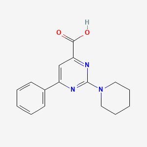 molecular formula C16H17N3O2 B3073399 6-Phenyl-2-(piperidin-1-yl)pyrimidine-4-carboxylic acid CAS No. 1017484-32-0