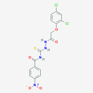 molecular formula C16H12Cl2N4O5S B307340 1-(2,4-Dichlorophenoxyacetyl)-4-(4-nitrobenzoyl)thiosemicarbazide 
