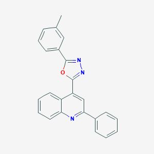 molecular formula C24H17N3O B307341 4-[5-(3-Methylphenyl)-1,3,4-oxadiazol-2-yl]-2-phenylquinoline 