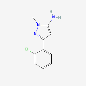 molecular formula C10H10ClN3 B3073420 3-Amoino-5-(2-chlorophenyl)-2-methylpyrazole CAS No. 1017665-61-0