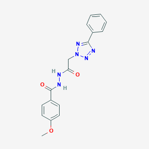molecular formula C17H16N6O3 B307346 N'-(4-methoxybenzoyl)-2-(5-phenyl-2H-tetraazol-2-yl)acetohydrazide 