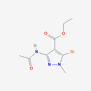 molecular formula C9H12BrN3O3 B3073485 ethyl 3-acetamido-5-bromo-1-methyl-1H-pyrazole-4-carboxylate CAS No. 1017802-89-9
