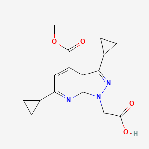 2-(3,6-Dicyclopropyl-4-(methoxycarbonyl)-1H-pyrazolo[3,4-b]pyridin-1-yl)acetic acid