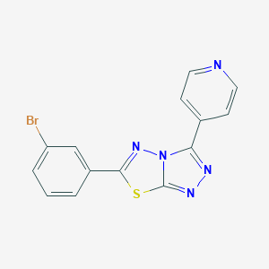 molecular formula C14H8BrN5S B307350 6-(3-Bromophenyl)-3-(4-pyridinyl)[1,2,4]triazolo[3,4-b][1,3,4]thiadiazole 
