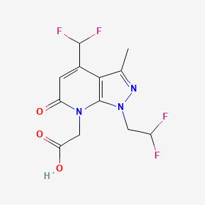 [1-(2,2-difluoroethyl)-4-(difluoromethyl)-3-methyl-6-oxo-1,6-dihydro-7H-pyrazolo[3,4-b]pyridin-7-yl]acetic acid