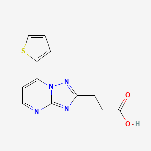 molecular formula C12H10N4O2S B3073511 3-(7-(噻吩-2-基)-[1,2,4]三唑并[1,5-a]嘧啶-2-基)丙酸 CAS No. 1018052-13-5