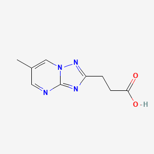 molecular formula C9H10N4O2 B3073551 3-(6-Methyl-[1,2,4]triazolo[1,5-a]pyrimidin-2-yl)propanoic acid CAS No. 1018052-60-2
