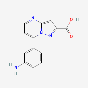molecular formula C13H10N4O2 B3073566 7-(3-Aminophenyl)pyrazolo[1,5-a]pyrimidine-2-carboxylic acid CAS No. 1018052-69-1