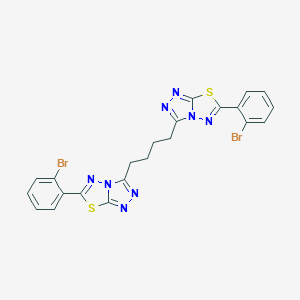 molecular formula C22H16Br2N8S2 B307358 6-(2-Bromophenyl)-3-{4-[6-(2-bromophenyl)[1,2,4]triazolo[3,4-b][1,3,4]thiadiazol-3-yl]butyl}[1,2,4]triazolo[3,4-b][1,3,4]thiadiazole 