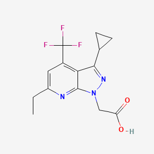2-(3-Cyclopropyl-6-ethyl-4-(trifluoromethyl)-1H-pyrazolo[3,4-b]pyridin-1-yl)acetic acid