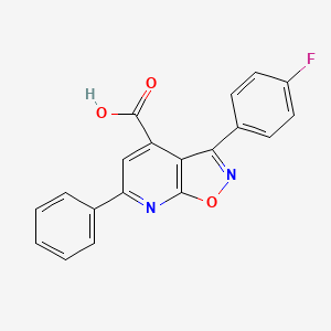 molecular formula C19H11FN2O3 B3073618 3-(4-Fluorophenyl)-6-phenylisoxazolo[5,4-b]pyridine-4-carboxylic acid CAS No. 1018125-59-1