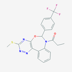 Methyl 7-propionyl-6-[4-(trifluoromethyl)phenyl]-6,7-dihydro[1,2,4]triazino[5,6-d][3,1]benzoxazepin-3-yl sulfide