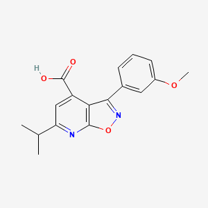 molecular formula C17H16N2O4 B3073663 6-Isopropyl-3-(3-methoxyphenyl)isoxazolo[5,4-b]pyridine-4-carboxylic acid CAS No. 1018127-33-7