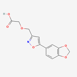 molecular formula C13H11NO6 B3073687 2-((5-(苯并[d][1,3]二氧杂环-5-基)异恶唑-3-基)甲氧基)乙酸 CAS No. 1018128-22-7