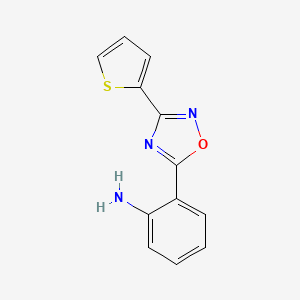 molecular formula C12H9N3OS B3073688 2-[3-(Thiophen-2-yl)-1,2,4-oxadiazol-5-yl]aniline CAS No. 1018131-83-3