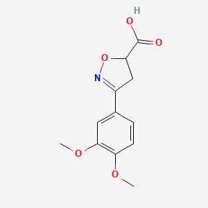 molecular formula C12H13NO5 B3073729 3-(3,4-二甲氧基苯基)-4,5-二氢异恶唑-5-羧酸 CAS No. 1018143-56-0