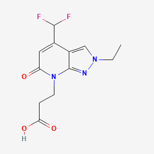 3-[4-(difluoromethyl)-2-ethyl-6-oxo-2,6-dihydro-7H-pyrazolo[3,4-b]pyridin-7-yl]propanoic acid