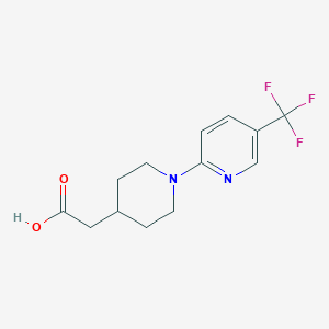 molecular formula C13H15F3N2O2 B3073776 2-(1-(5-(Trifluoromethyl)pyridin-2-yl)piperidin-4-yl)acetic acid CAS No. 1018164-10-7