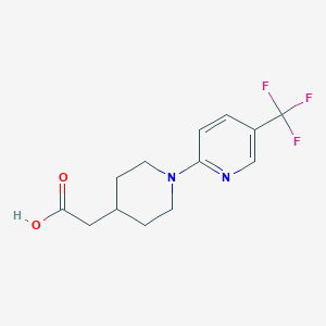 molecular formula C13H15F3N2O2 B3073776 2-(1-(5-(三氟甲基)吡啶-2-基)哌啶-4-基)乙酸 CAS No. 1018164-10-7