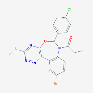 10-Bromo-6-(4-chlorophenyl)-3-(methylsulfanyl)-7-propionyl-6,7-dihydro[1,2,4]triazino[5,6-d][3,1]benzoxazepine