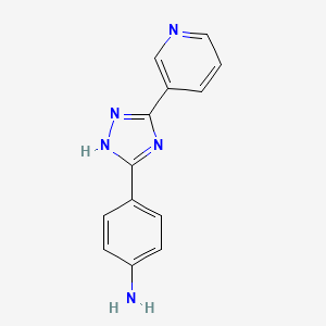 molecular formula C13H11N5 B3073831 [4-(5-pyridin-3-yl-1H-1,2,4-triazol-3-yl)phenyl]amine CAS No. 1018168-01-8