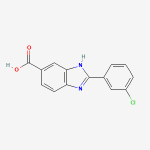 molecular formula C14H9ClN2O2 B3073873 2-(3-Chlorophenyl)-1H-benzimidazole-5-carboxylic acid CAS No. 1018278-53-9
