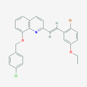 molecular formula C26H21BrClNO2 B307388 2-[2-(2-Bromo-5-ethoxyphenyl)vinyl]-8-[(4-chlorobenzyl)oxy]quinoline 