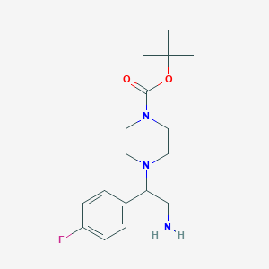 molecular formula C17H26FN3O2 B3073884 2-(N-Boc-piperazino)-2-(4-fluorophenyl)ethylamine CAS No. 1018297-04-5