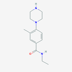 molecular formula C14H21N3O B3073887 N-乙基-3-甲基-4-(哌嗪-1-基)苯甲酰胺 CAS No. 1018311-41-5