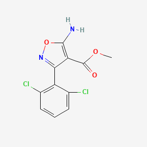 molecular formula C11H8Cl2N2O3 B3073929 Methyl 5-amino-3-(2,6-dichlorophenyl)-1,2-oxazole-4-carboxylate CAS No. 1018520-14-3
