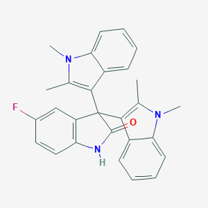 molecular formula C28H24FN3O B307395 5-fluoro-1,3-dihydro-3,3-bis(1,2-dimethyl-1H-indol-3-yl)-2H-indol-2-one 