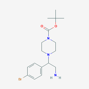 molecular formula C17H26BrN3O2 B3073953 1-Boc-4-(2-amino-1-(4-bromophenyl)ethyl)piperazine CAS No. 1018544-60-9