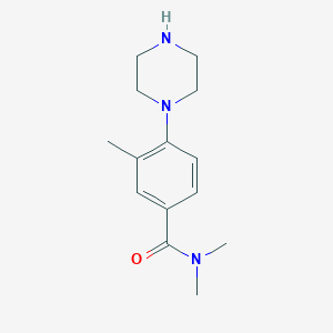molecular formula C14H21N3O B3073960 N,N,3-trimethyl-4-(piperazin-1-yl)benzamide CAS No. 1018570-06-3