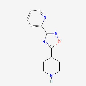 molecular formula C12H14N4O B3073997 2-[5-(Piperidin-4-yl)-1,2,4-oxadiazol-3-yl]pyridine CAS No. 1018593-53-7