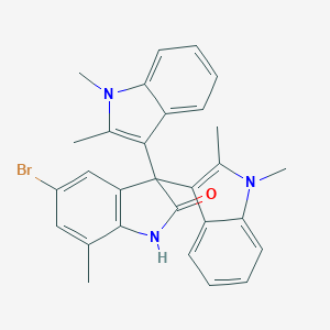 molecular formula C29H26BrN3O B307400 3,3-bis(1,2-dimethyl-1H-indol-3-yl)-5-bromo-7-methyl-1,3-dihydro-2H-indol-2-one 