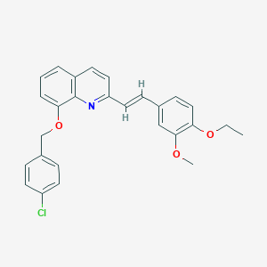 molecular formula C27H24ClNO3 B307402 8-[(4-Chlorobenzyl)oxy]-2-[2-(4-ethoxy-3-methoxyphenyl)vinyl]quinoline 