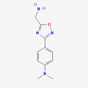 molecular formula C11H14N4O B3074038 4-[5-(aminomethyl)-1,2,4-oxadiazol-3-yl]-N,N-dimethylaniline CAS No. 1018648-02-6