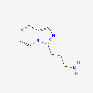 molecular formula C10H13N3 B3074047 3-{Imidazo[1,5-a]pyridin-3-yl}propan-1-amine CAS No. 1018657-19-6