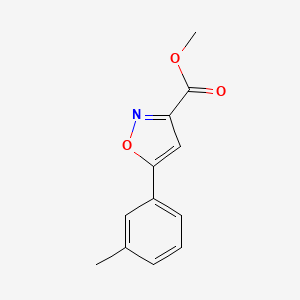 molecular formula C12H11NO3 B3074068 5-m-Tolyl-isoxazole-3-carboxylic acid methyl ester CAS No. 1018680-78-8