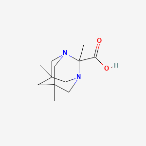 molecular formula C12H20N2O2 B3074070 (1R,3S,5r,7r)-2,5,7-trimethyl-1,3-diazaadamantane-2-carboxylic acid CAS No. 1018788-77-6