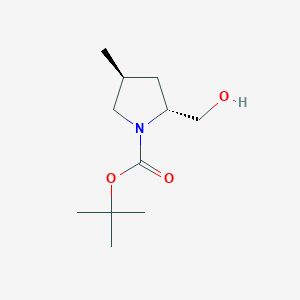molecular formula C11H21NO3 B3074077 tert-Butyl (2R,4S)-2-(hydroxymethyl)-4-methylpyrrolidine-1-carboxylate CAS No. 1018818-05-7