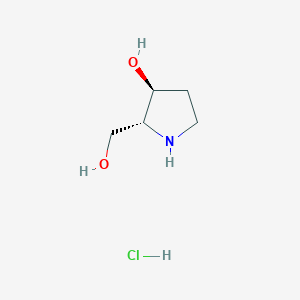 molecular formula C5H12ClNO2 B3074084 (2R,3S)-2-(hydroxymethyl)pyrrolidin-3-ol hydrochloride CAS No. 1018896-79-1