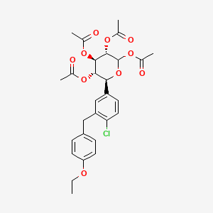 molecular formula C28H31ClO10 B3074085 (3S,4R,5S,6S)-6-(4-Chloro-3-(4-ethoxybenzyl)phenyl)tetrahydro-2H-pyran-2,3,4,5-tetrayl tetraacetate CAS No. 1018898-84-4
