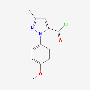 molecular formula C12H11ClN2O2 B3074102 1-(4-Methoxyphenyl)-3-methyl-1H-pyrazole-5-carbonyl chloride CAS No. 1019007-97-6