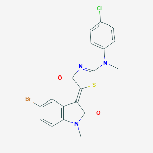 molecular formula C19H13BrClN3O2S B307413 5-bromo-3-(2-[4-chloro(methyl)anilino]-4-oxo-1,3-thiazol-5(4H)-ylidene)-1-methyl-1,3-dihydro-2H-indol-2-one 